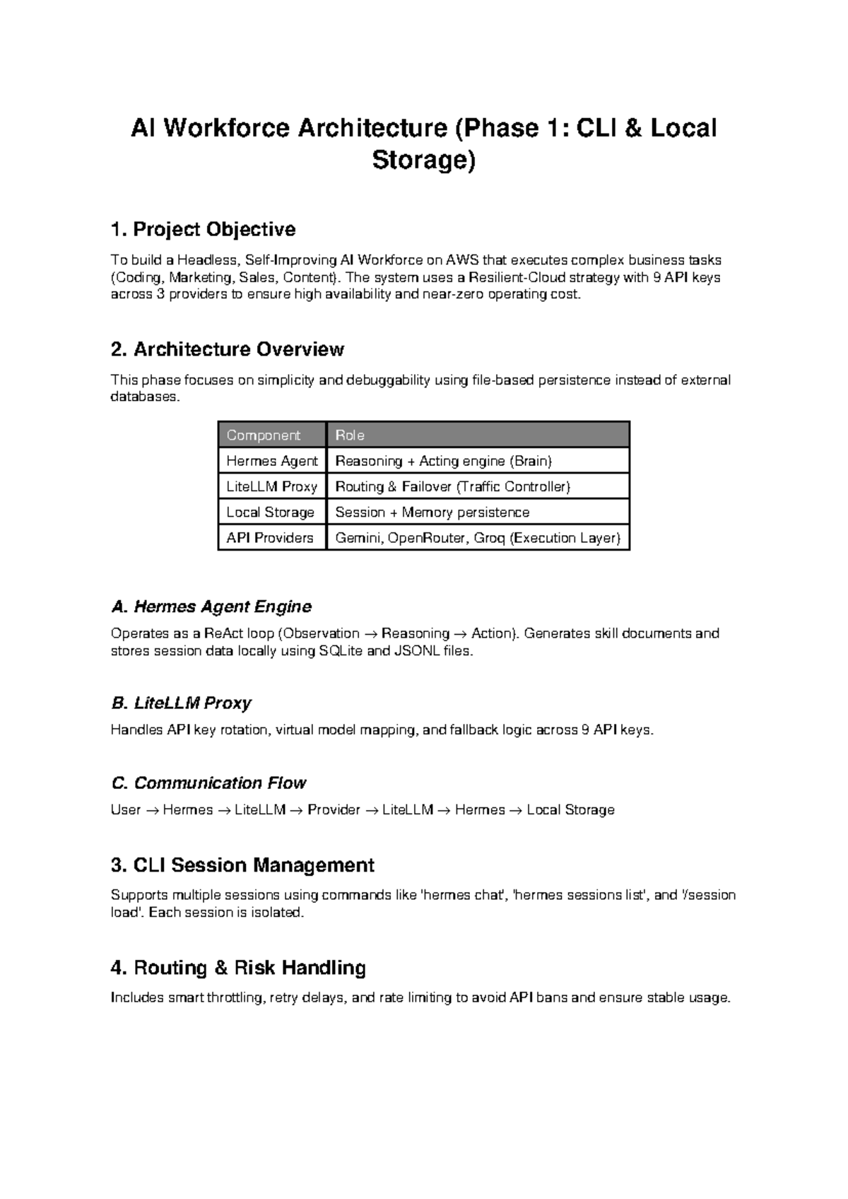 AI Workforce Architecture (Phase 1: CLI Local Storage) Overview - Studocu
