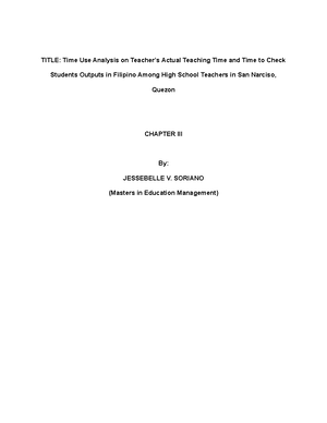 RRL - time use analysis on teaching actual time and time to check ...