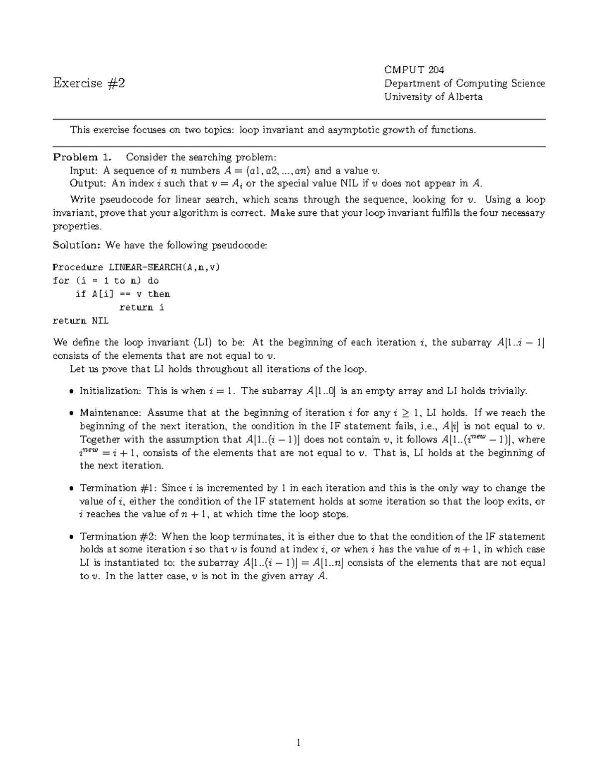 Exer-2-sol - Excercise 2 practice problems with solution - Exercise ...