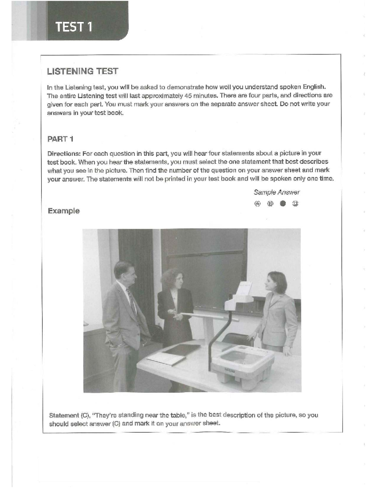 TEST 1 - Listening Test Instructions and Guidelines - Studocu