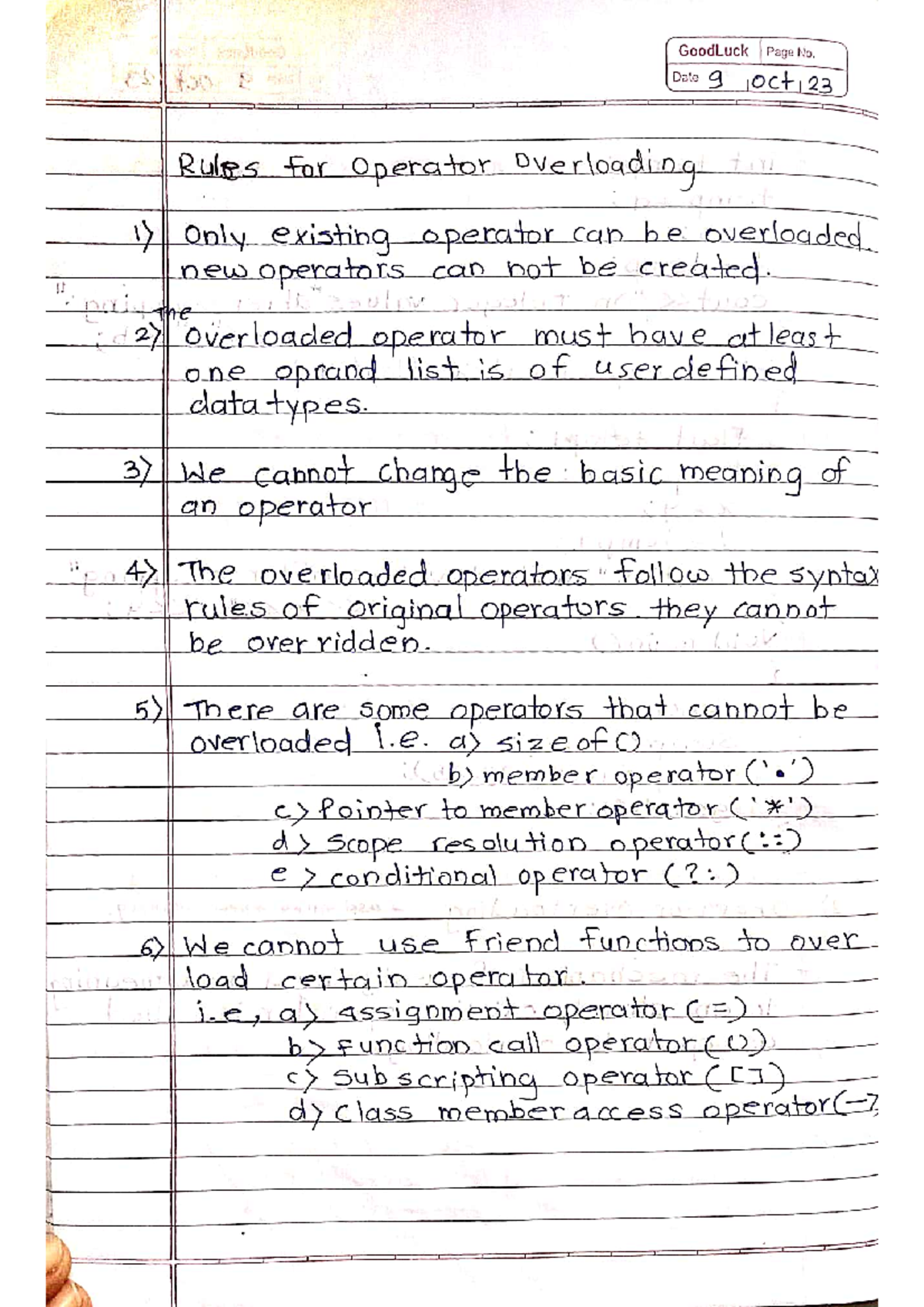 Overloading Operators and File Operations in C++ - CS101 Lecture Notes ...