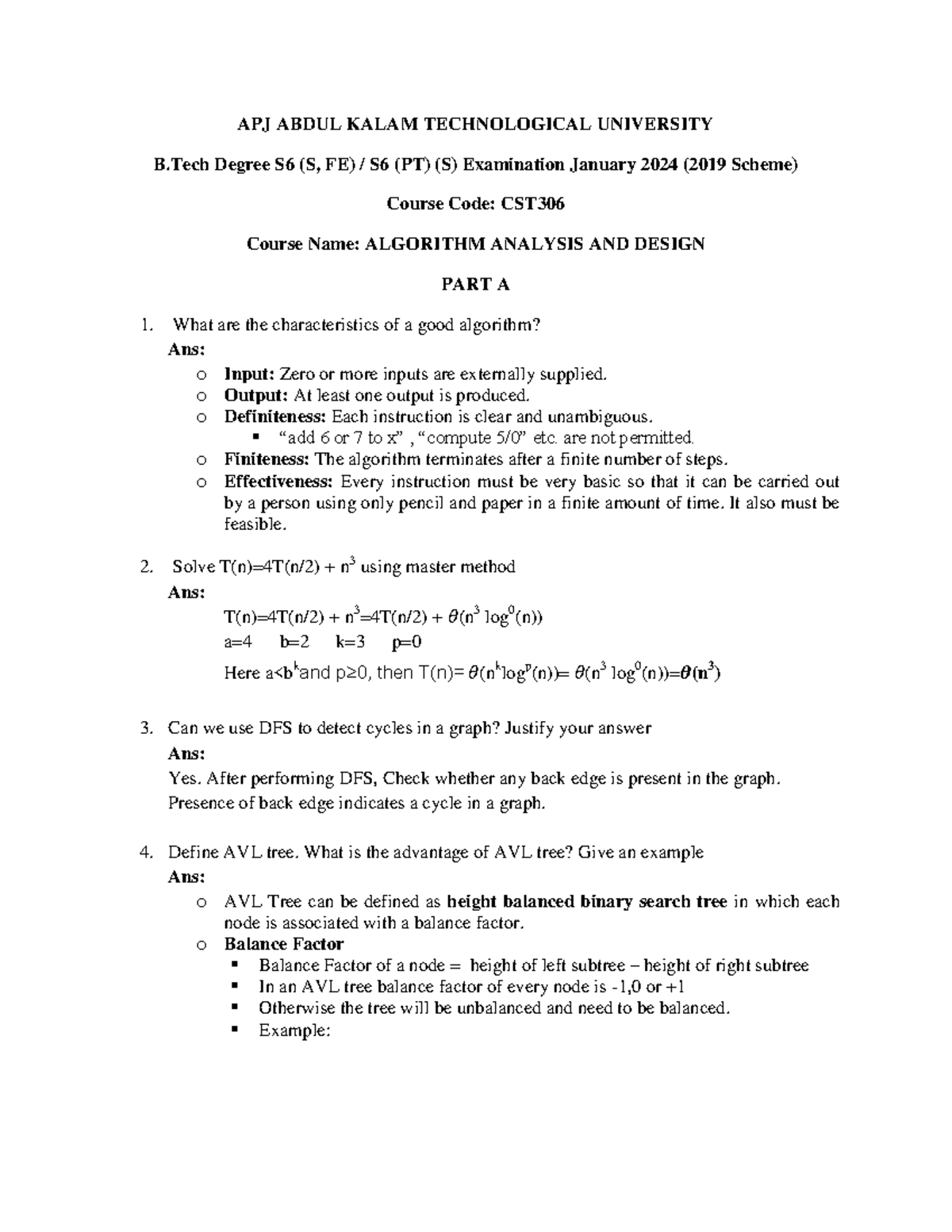 QP4 - Algorithm Analysis and Design Exam Notes for CST306 - Studocu