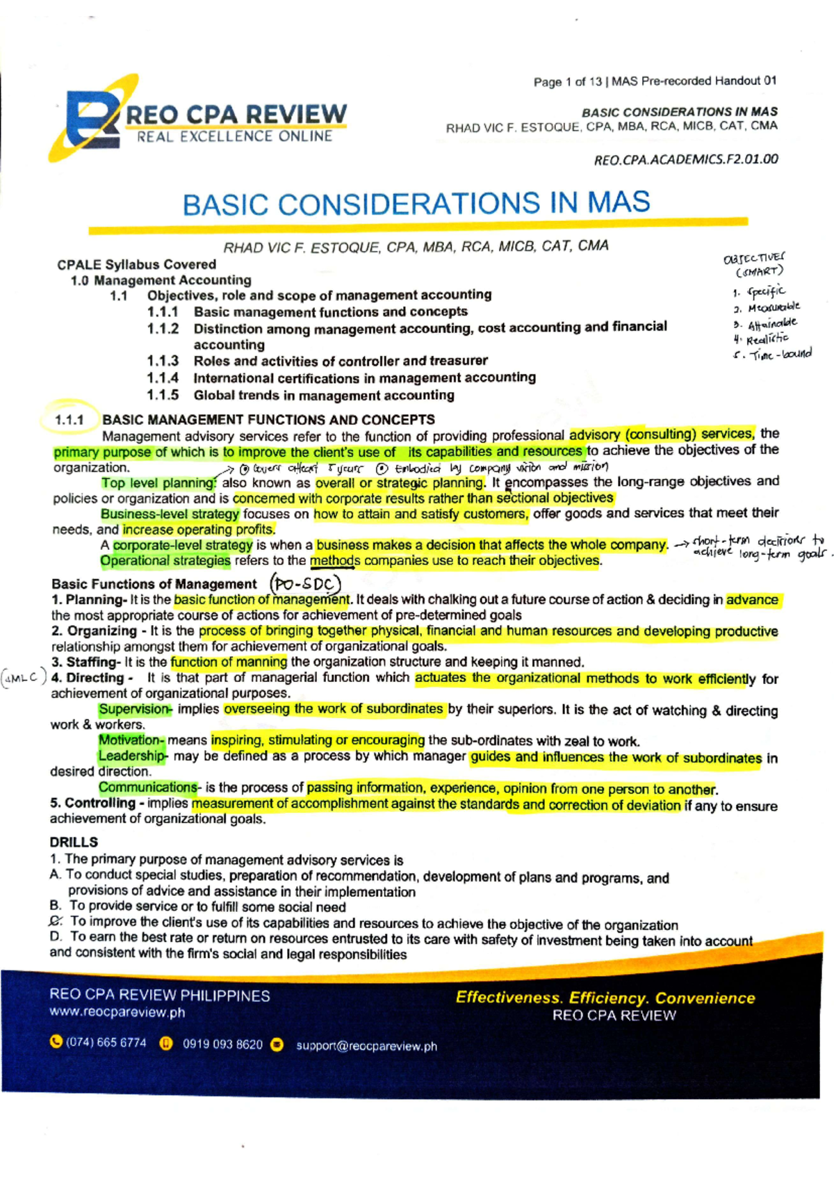 Basic- Consideration - Non - Page 1 of 13 MAS Handout 01 REO CPA REVIEW ...