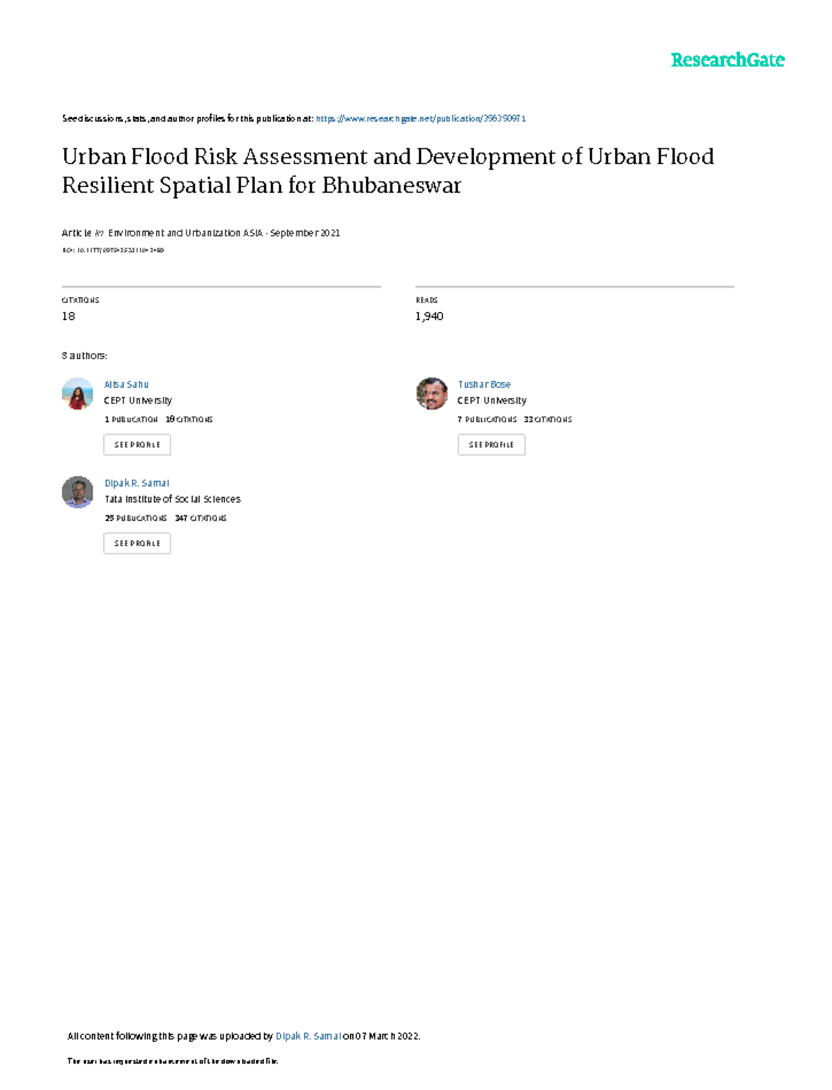 Urban Flood Risk Assessment & Resilient Planning for Bhubaneswar - Studocu