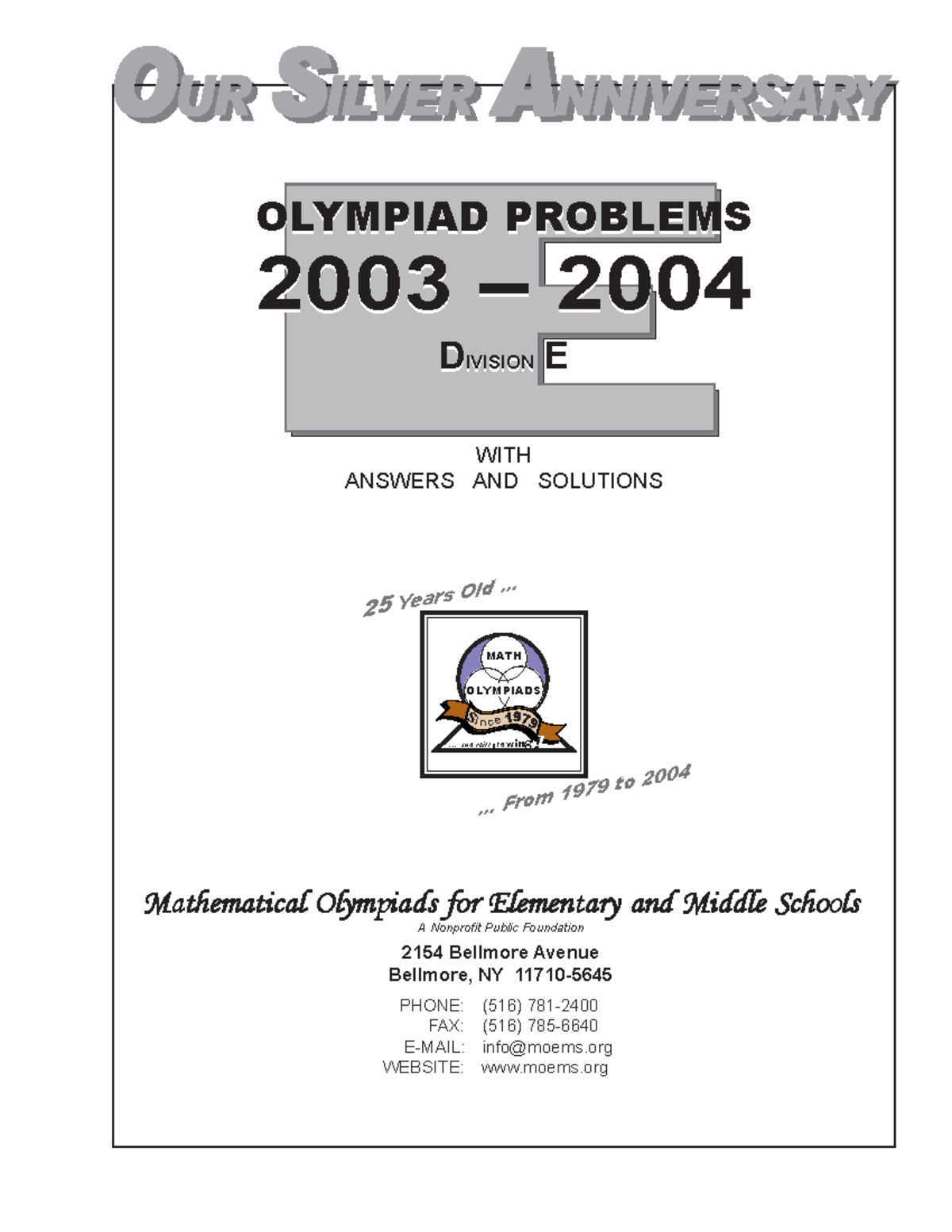 Moems Division E Olympiad Practice Problems 2003-2004 - Studocu