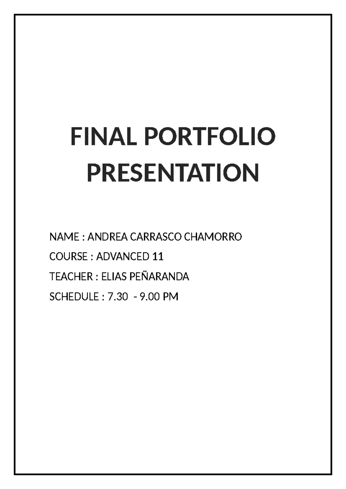 A11 - FINAL PORTFOLIO by Andrea Carrasco Chamorro - Studocu