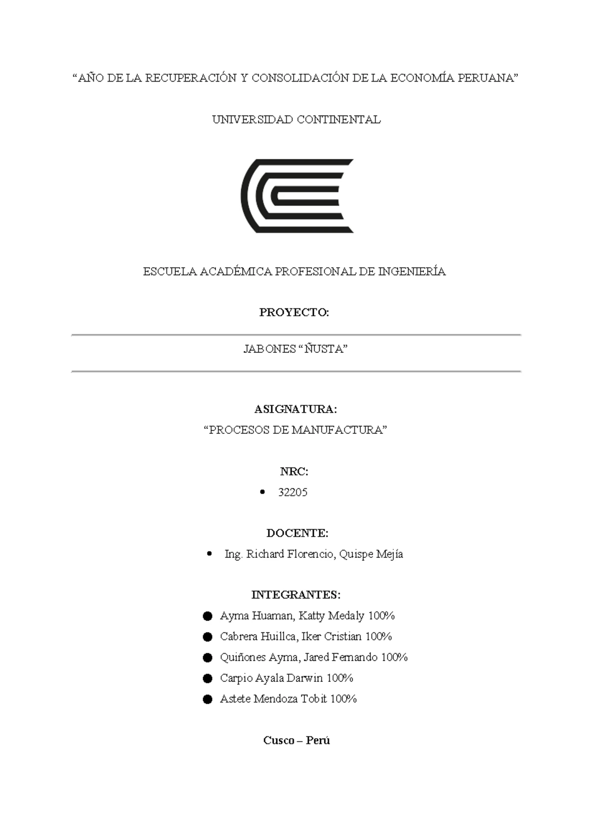 Entregable N°2 - EFD - “AÑO DE LA RECUPERACIÓN Y CONSOLIDACIÓN DE LA ...