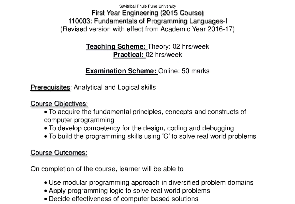 PPS F.E. Unit Test 1 Model Answersheet 2022 - Computer Engineering ...
