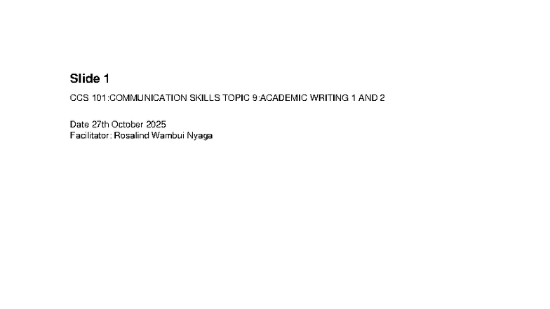 CCS 101: Understanding Academic Writing & Essay Structure - Studocu