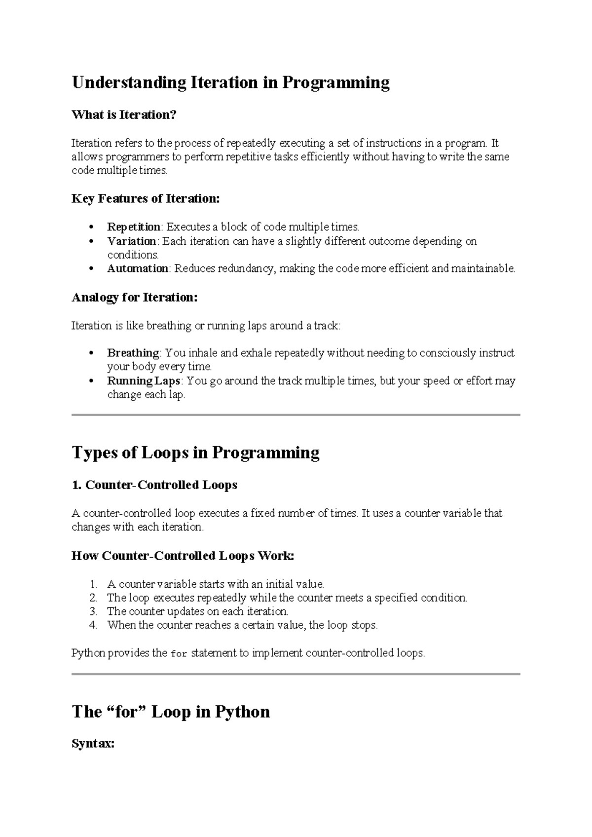 Understanding Iteration in Programming - It allows programmers to ...