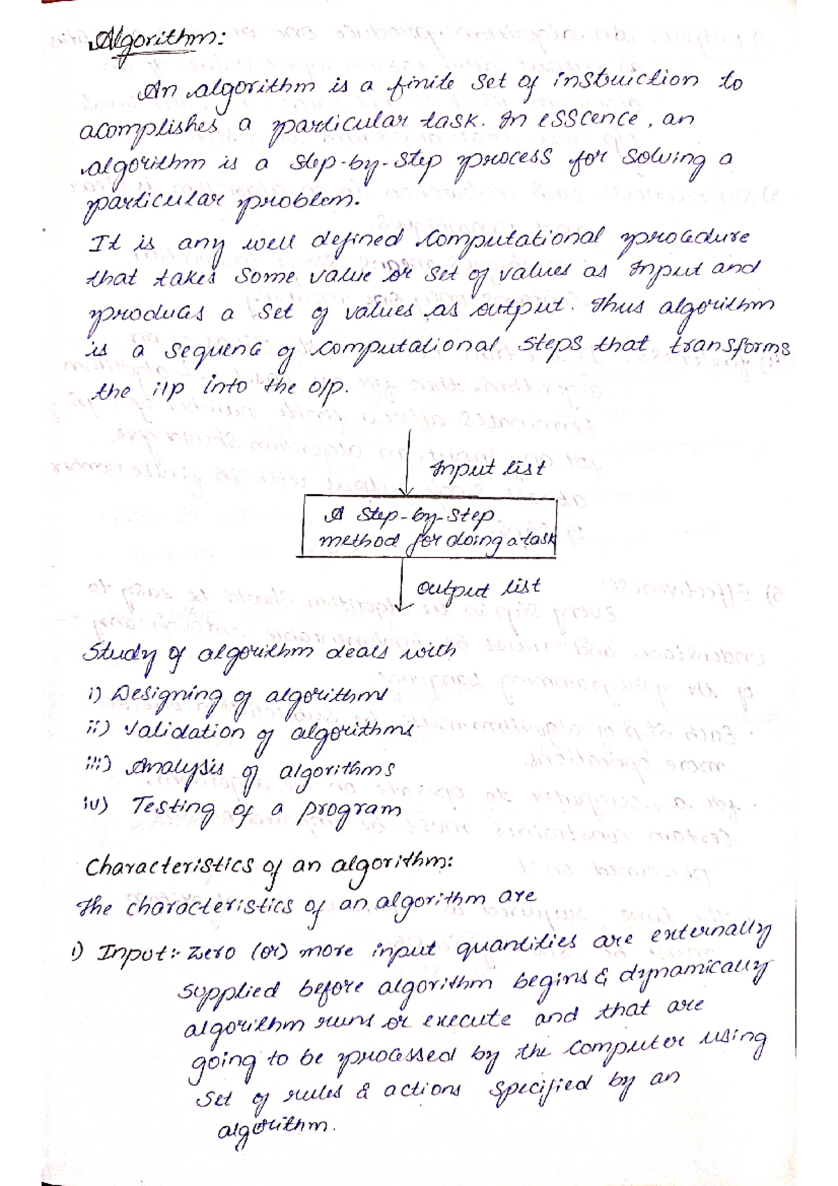 Btech 3rd year csm unit 1 daa notes - Algorithm An algorithm is a ...