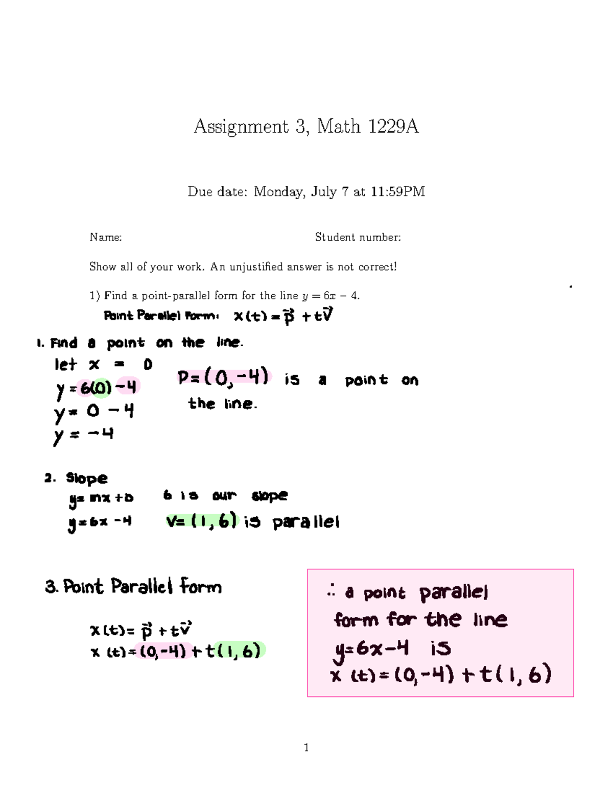 Assignment 3 Solutions for Math 1229A - Studocu
