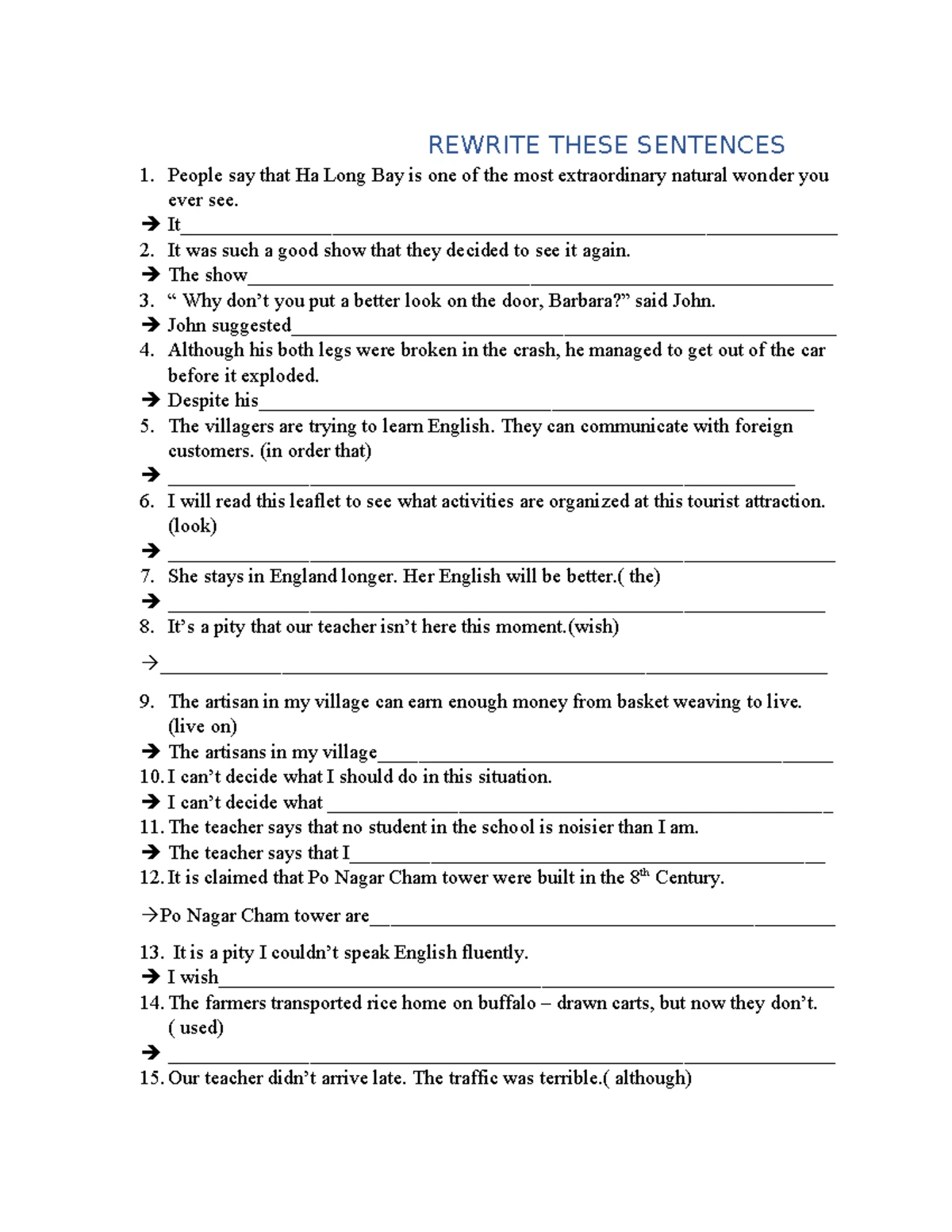 BTVN 22 - 123456 - I. Grammar Task 1: Choose the best answer for each ...