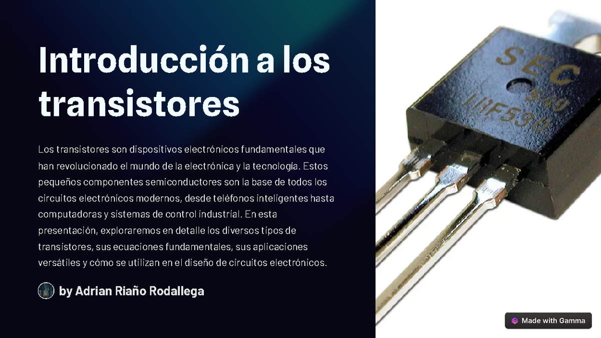 Tipos y Aplicaciones de Transistores en Electrónica - Introducción a ...