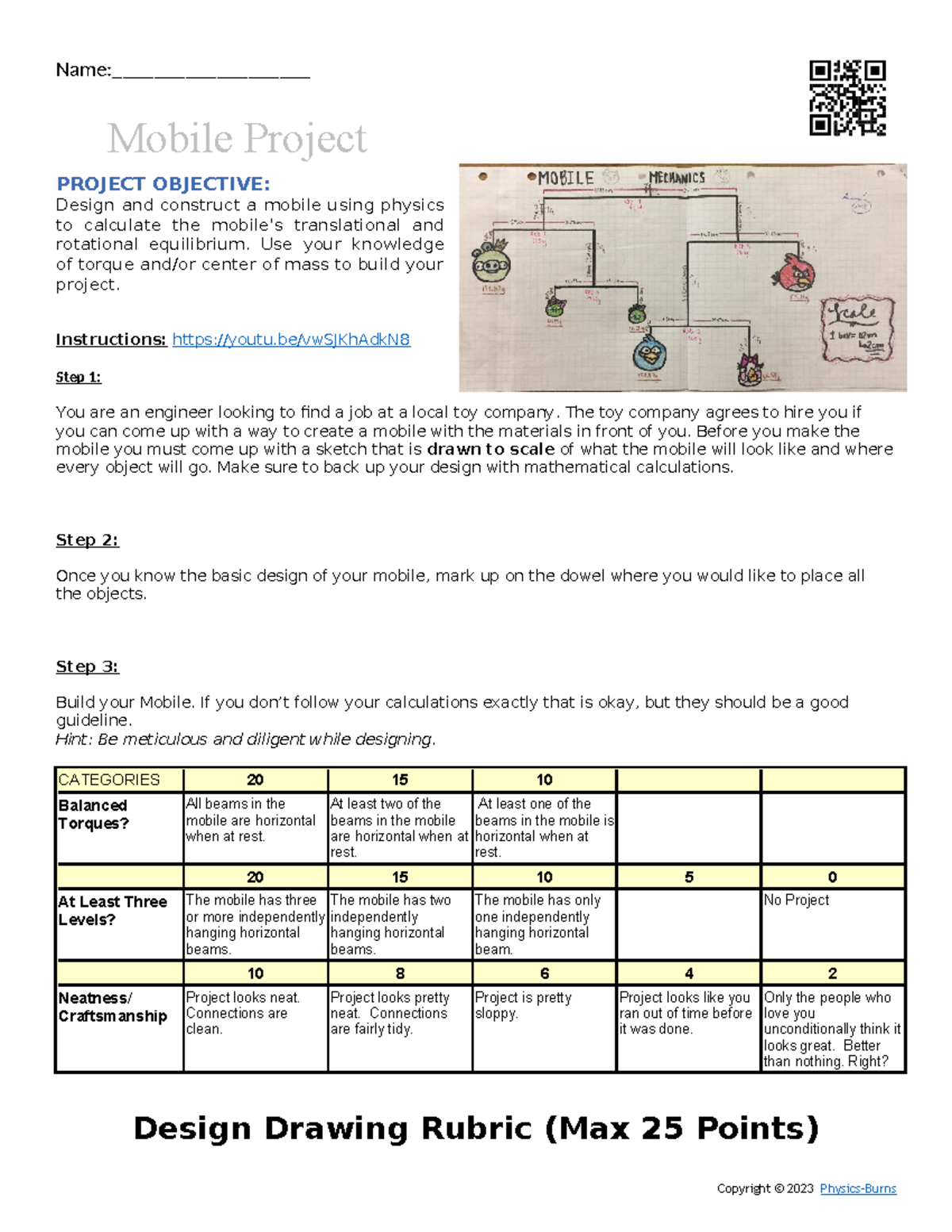 Brennan Miller - Mobile AP Project - Name:___________________ PROJECT ...