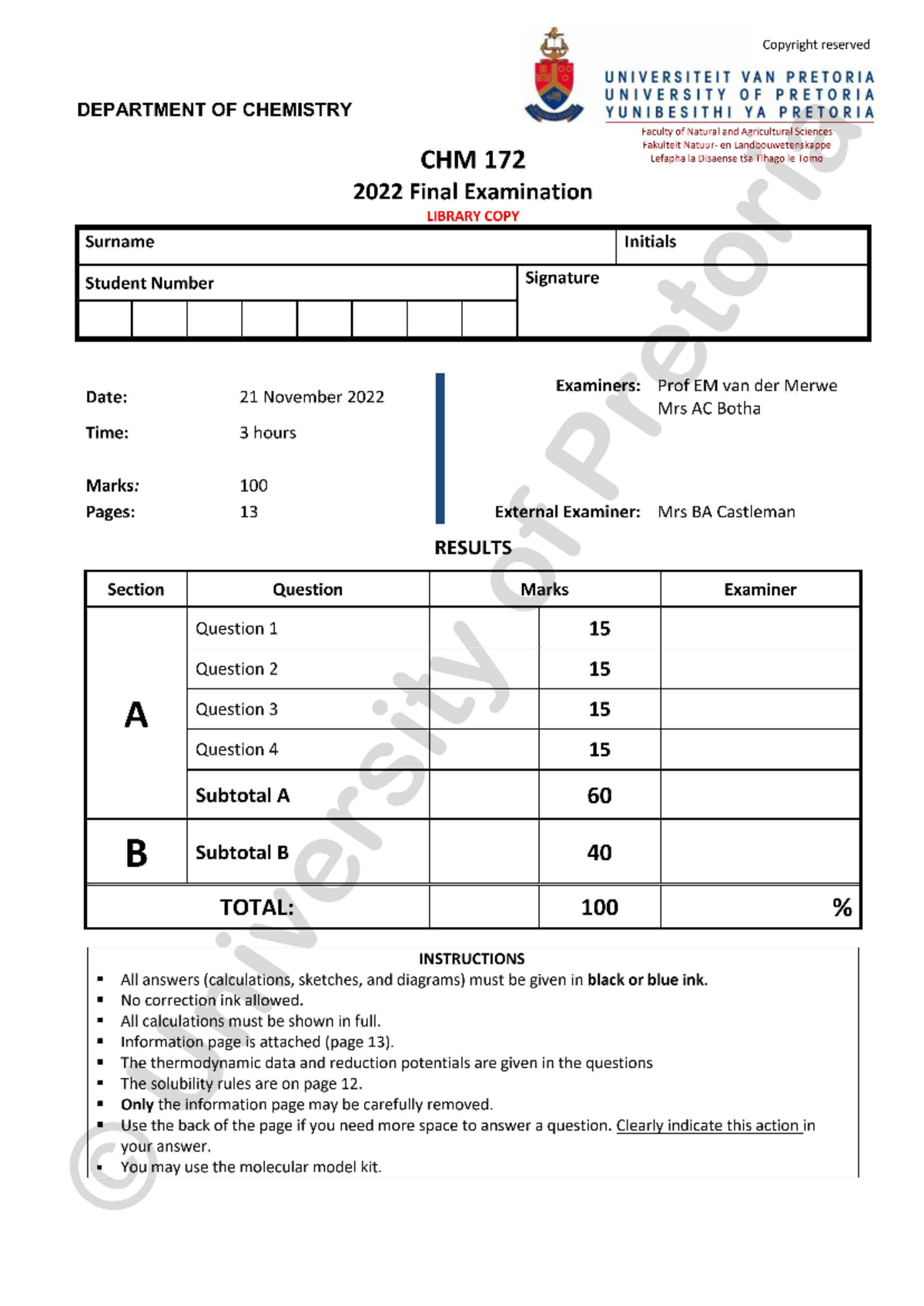 CHM 172 Final Exam Review 2022: Key Concepts and Questions - Studocu