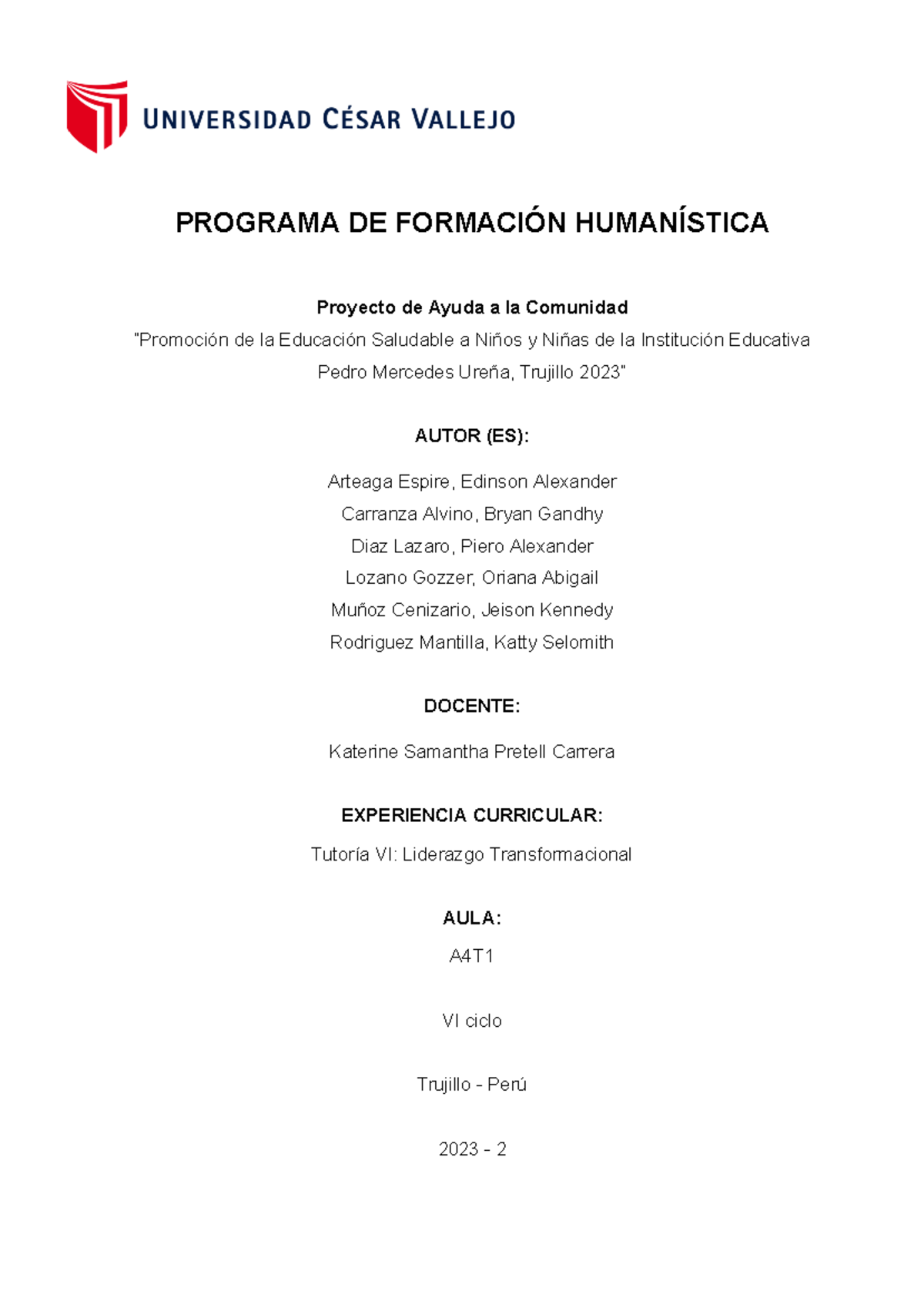 Proyecto+ Social+-+ Tutoría+VI+(2)+ - PROGRAMA DE FORMACIÓN HUMANÍSTICA ...