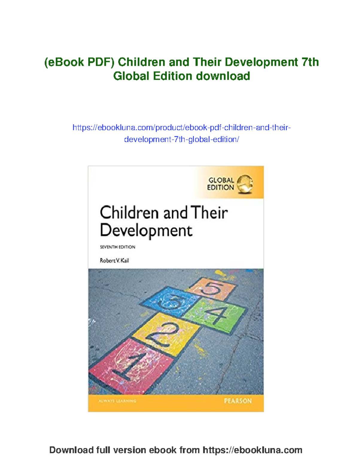 Children and Their Development 7th Global Edition: eBook PDF Download ...