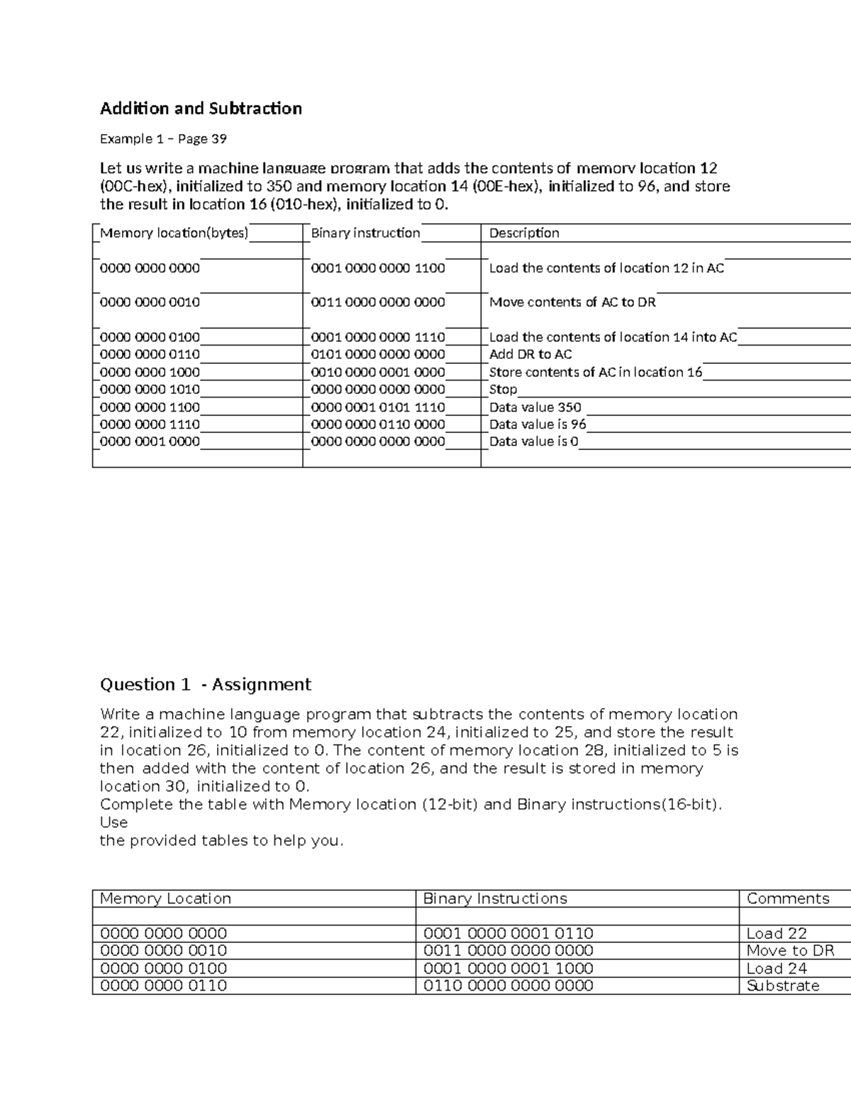Chapter 3: Practical Examples of Addition, Subtraction, and ...