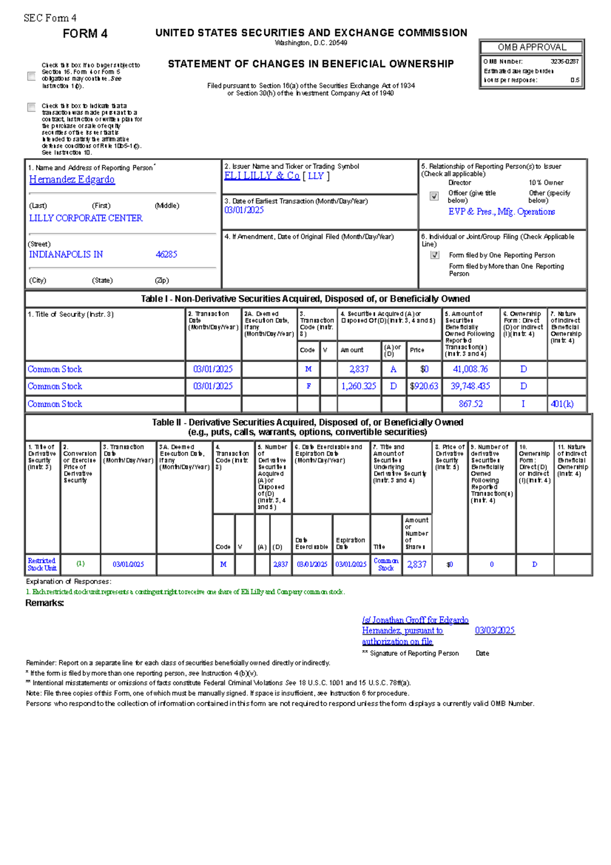0000059478-25-000081 - SEC Form 4 FORM 4 UNITED STATES SECURITIES AND ...