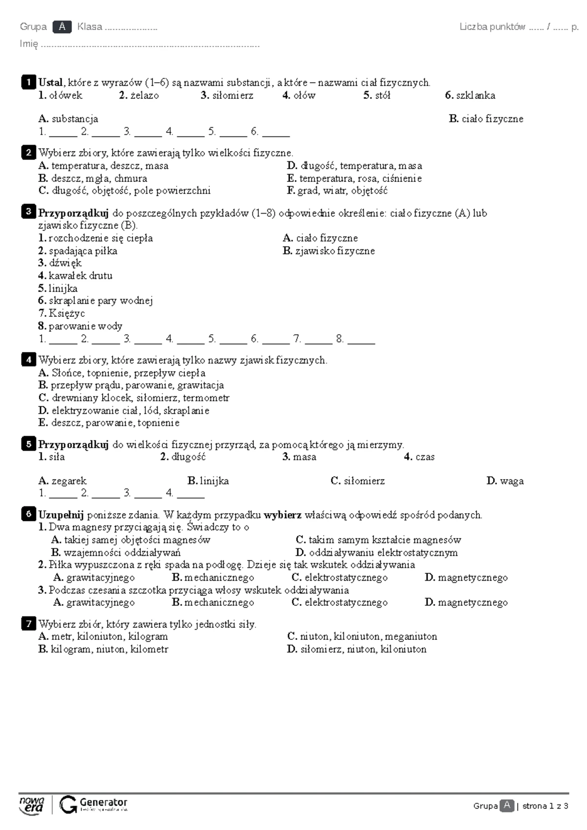 Chomikuj Klasa 8 Fizyka Sprawdzian www.studocu.com