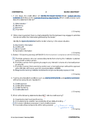 FIN367 Case Study Template & Rubric - BANK LENDING ASSESSMENT AND ...