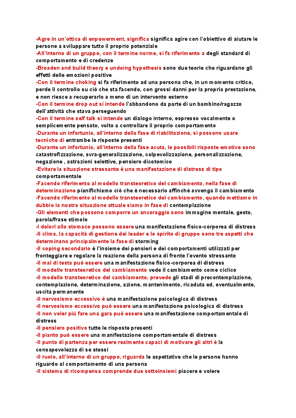 Domande Multiple per la Motivazione e il Benessere Personale - Studocu