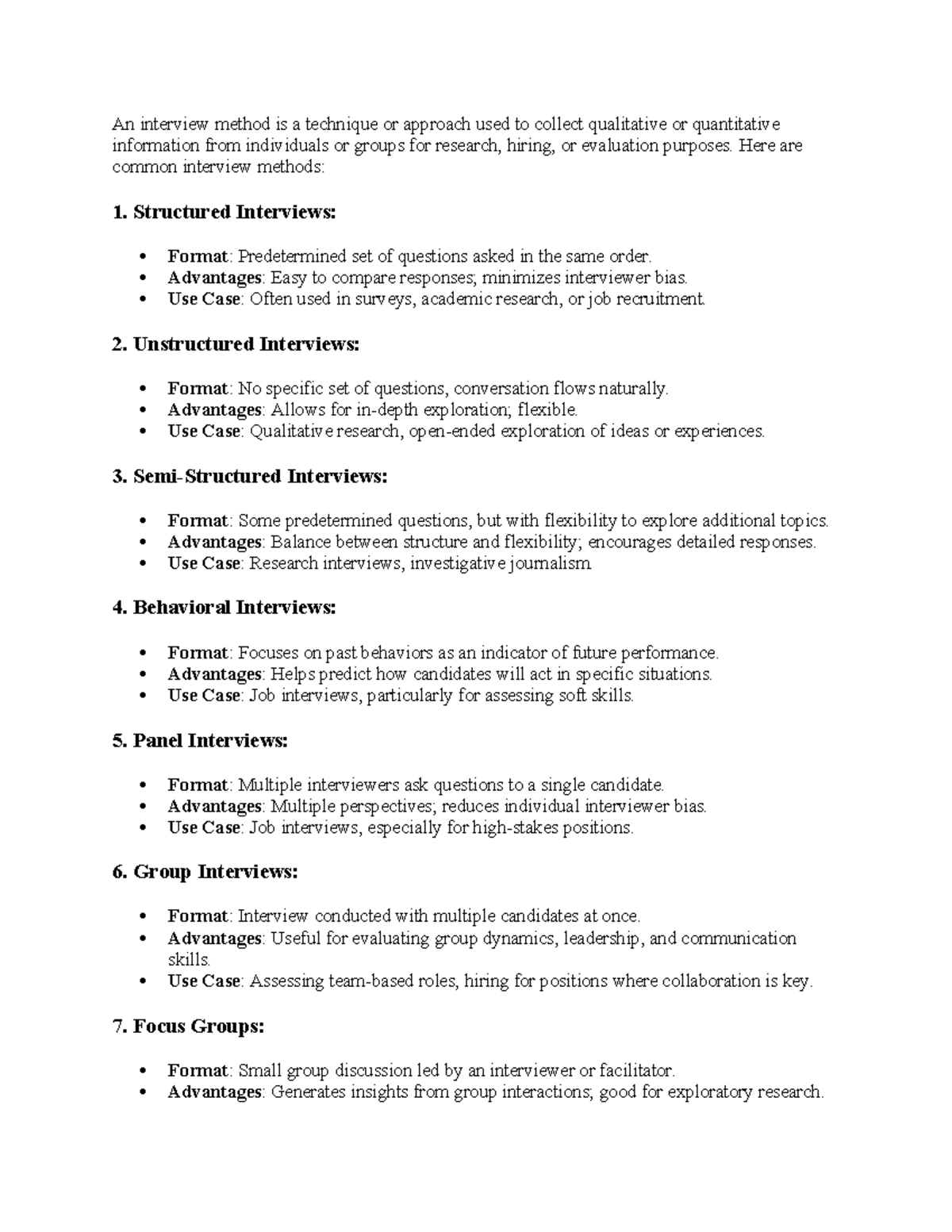 Interview Methods in BSEd Mathematics: Techniques & Applications - Studocu