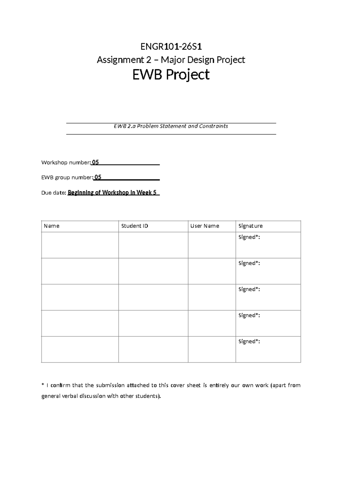 EWB 2.a Assignment 2: Major Design Project Problem Statement ...