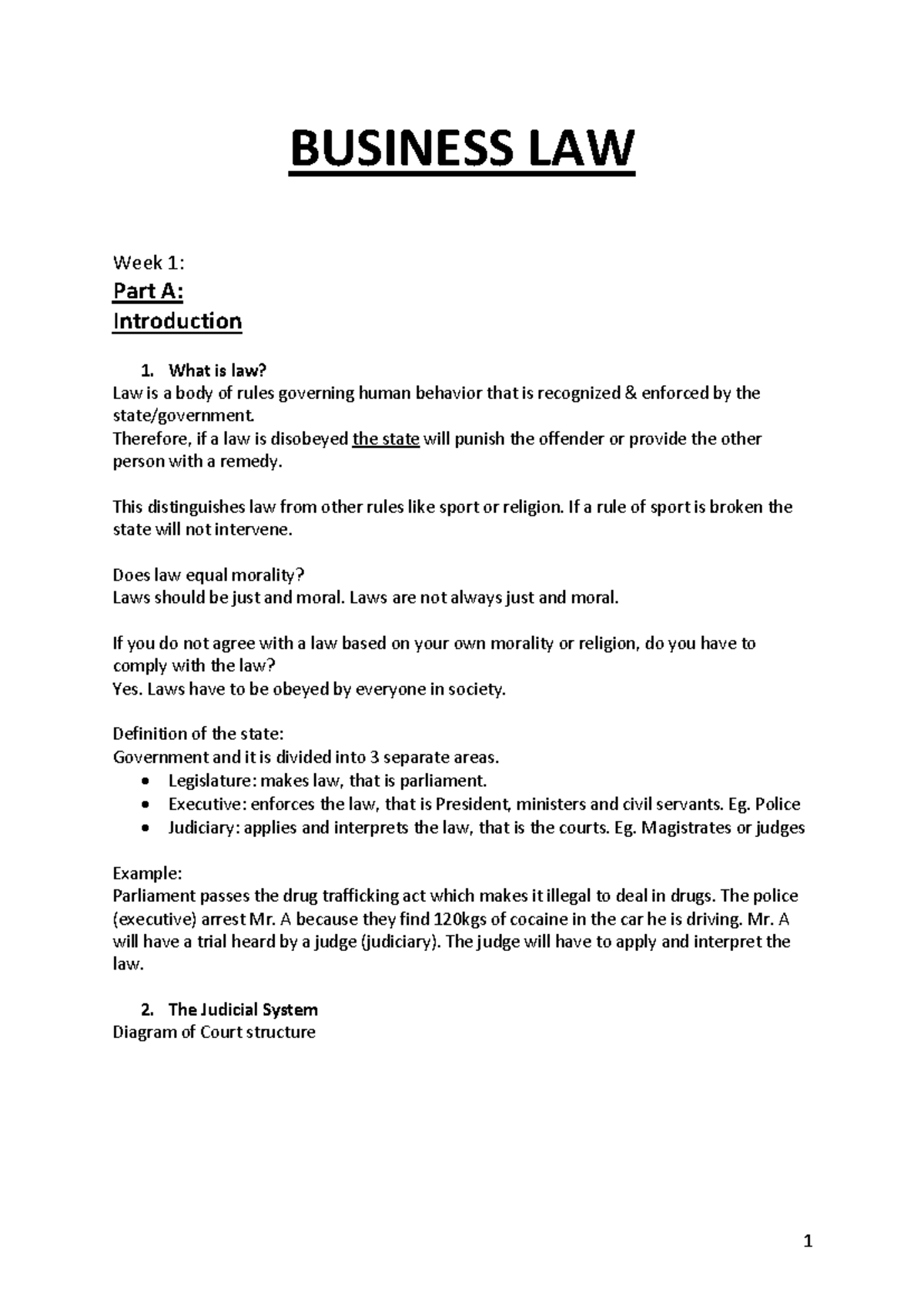 CML 101 - Part A: Business Law Lecture Notes Overview - Studocu