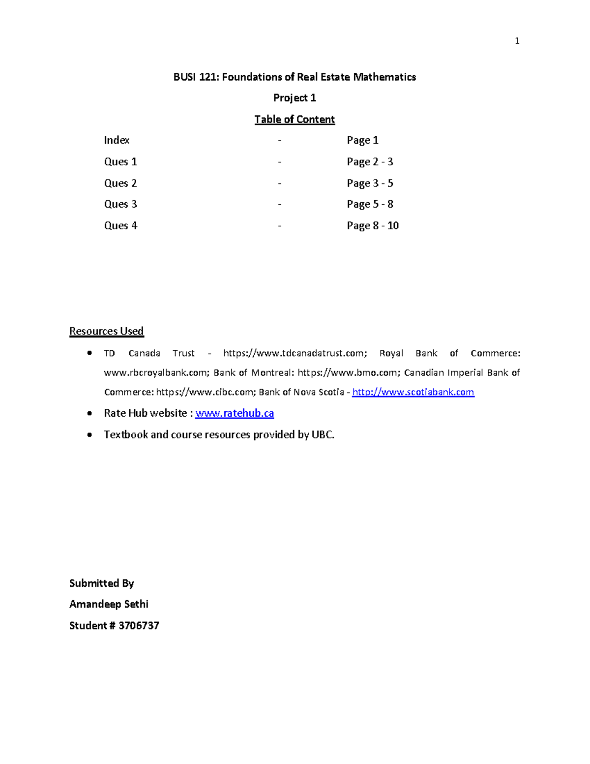 BUSI 121: Project 1 on Real Estate Mathematics Analysis - Studocu