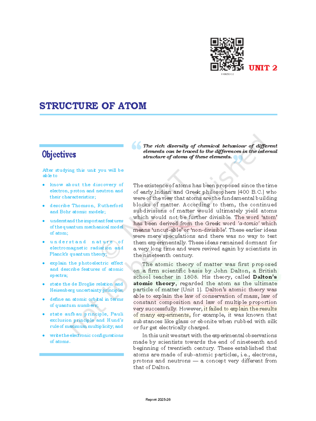 Unit 2: Structure of Atom - Key Highlights and Discoveries - Studocu