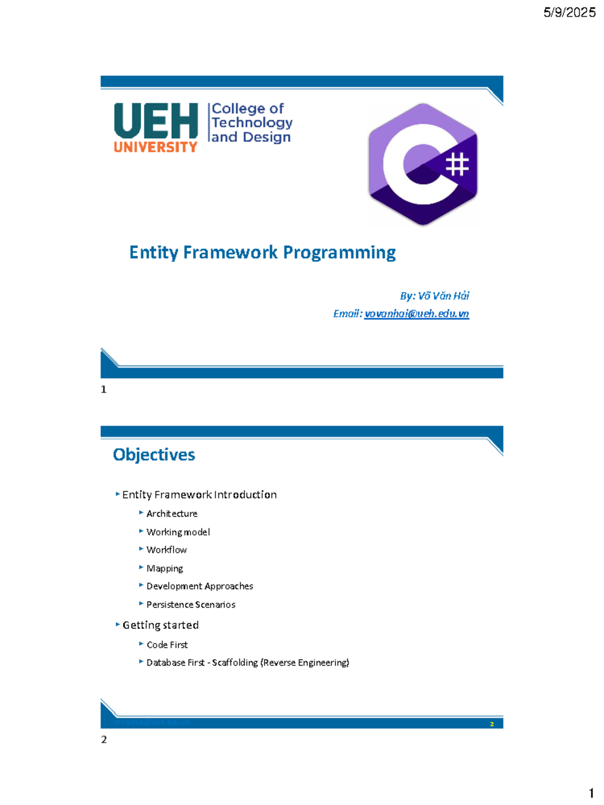 EF-Course Notes: Entity Framework Core Programming Overview - Studocu