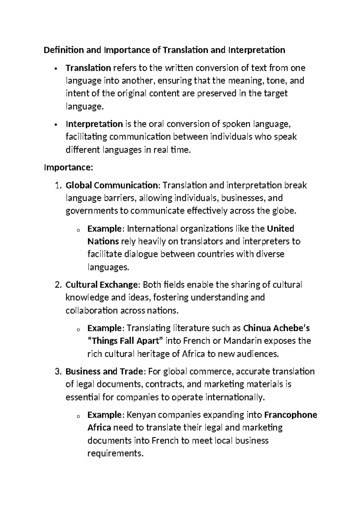 Translation and Interpretation: Key Concepts and Importance in Kenya ...