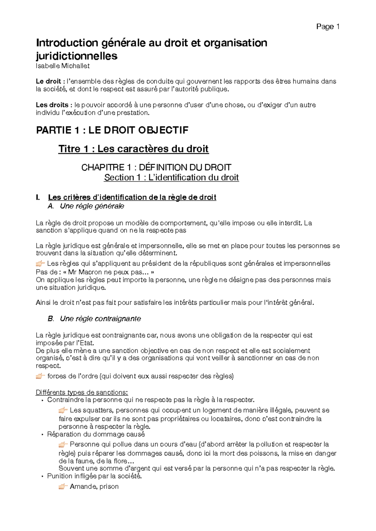 Cours - Introduction générale au droit et organisation juridictionnelle ...