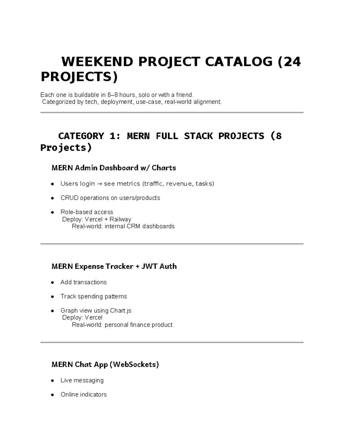 Weekend Project Catalog (24 Buildable Projects) - Studocu