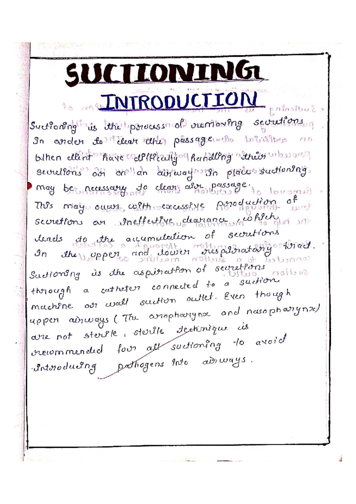 Suctioning Techniques and Procedures in BSc Nursing (BSC Nursing) - Studocu