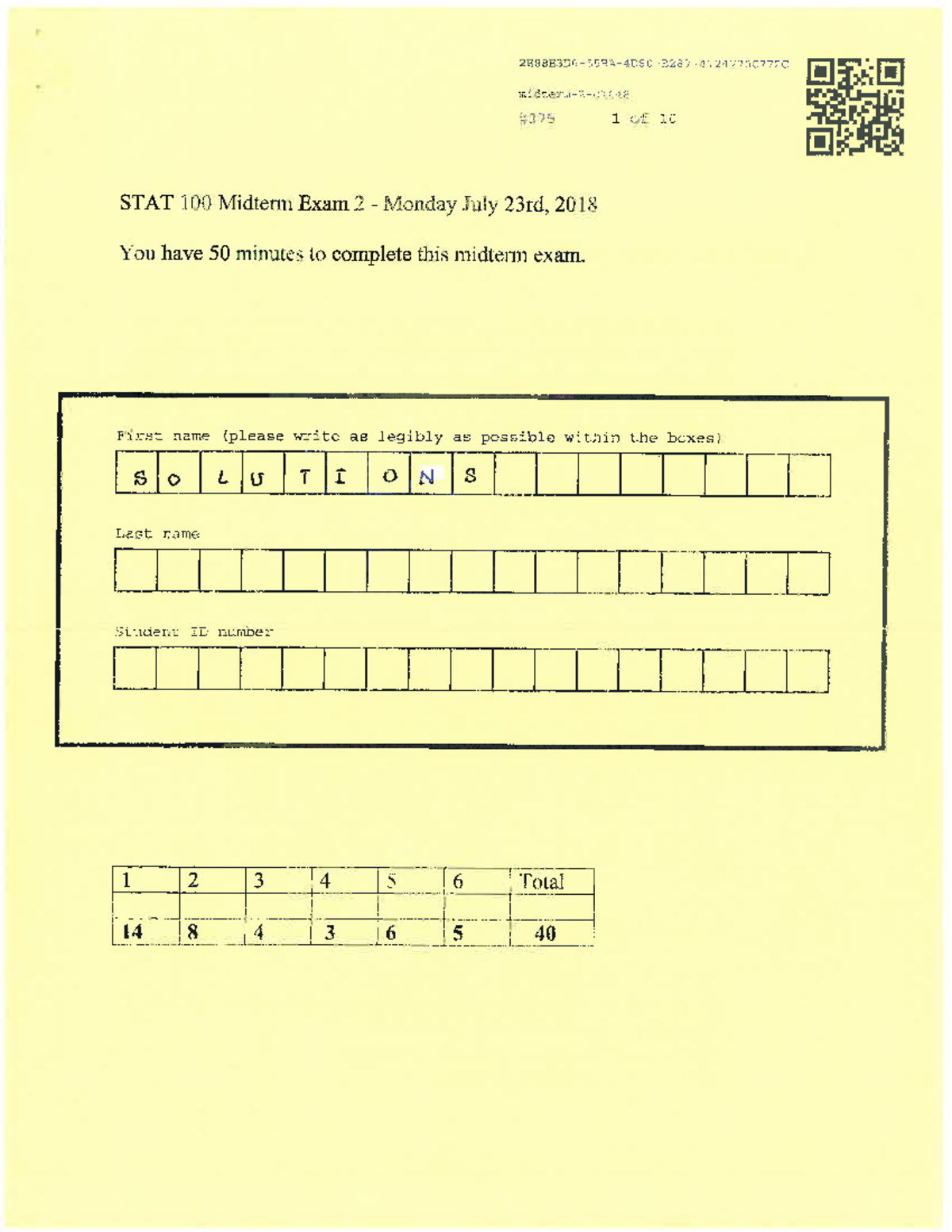 STAT 100 Midterm Exam 2, Solutions and Explanations - Studocu