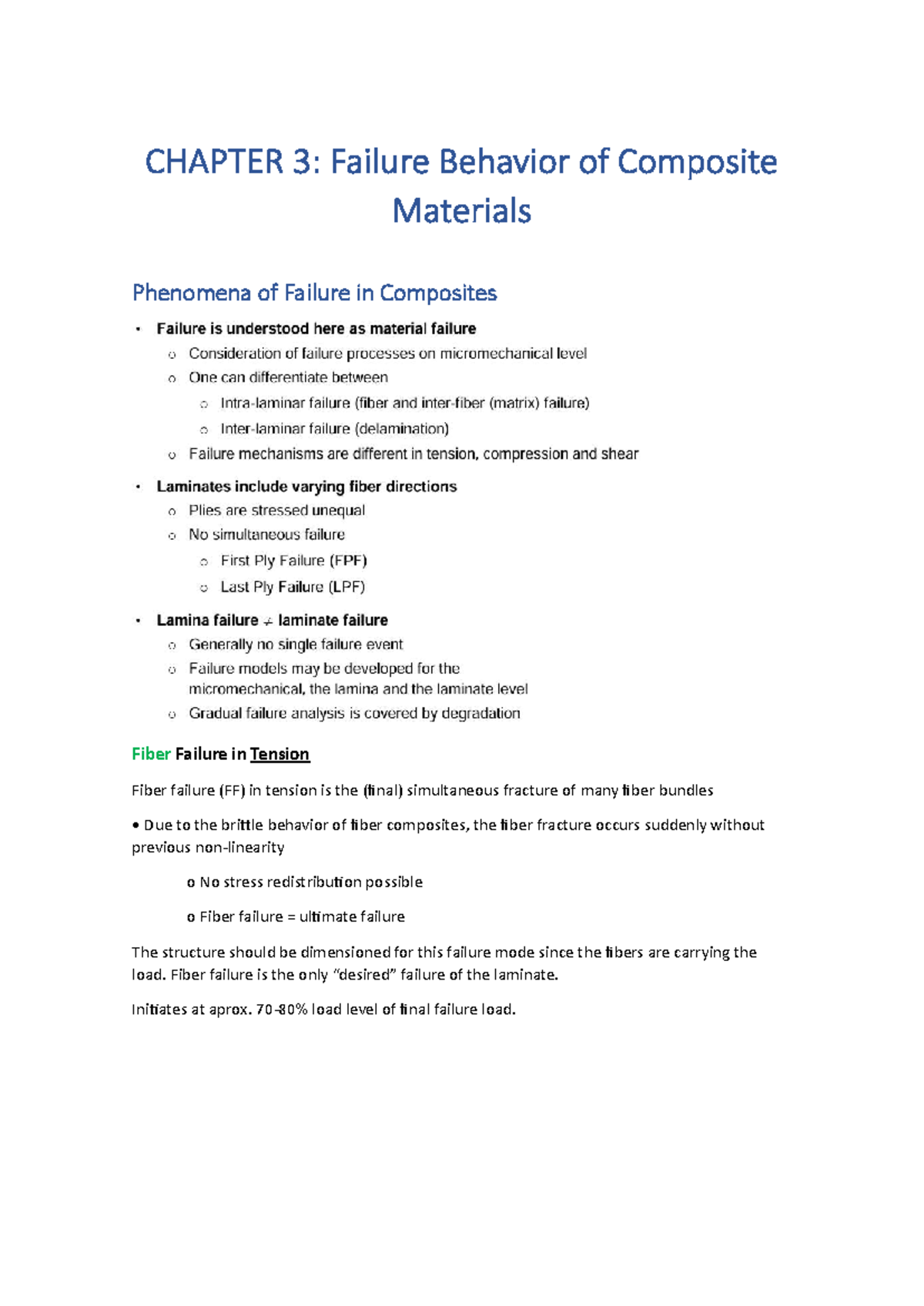 Lecture 3: Failure Behavior of Composite Materials (Analysis & Design ...