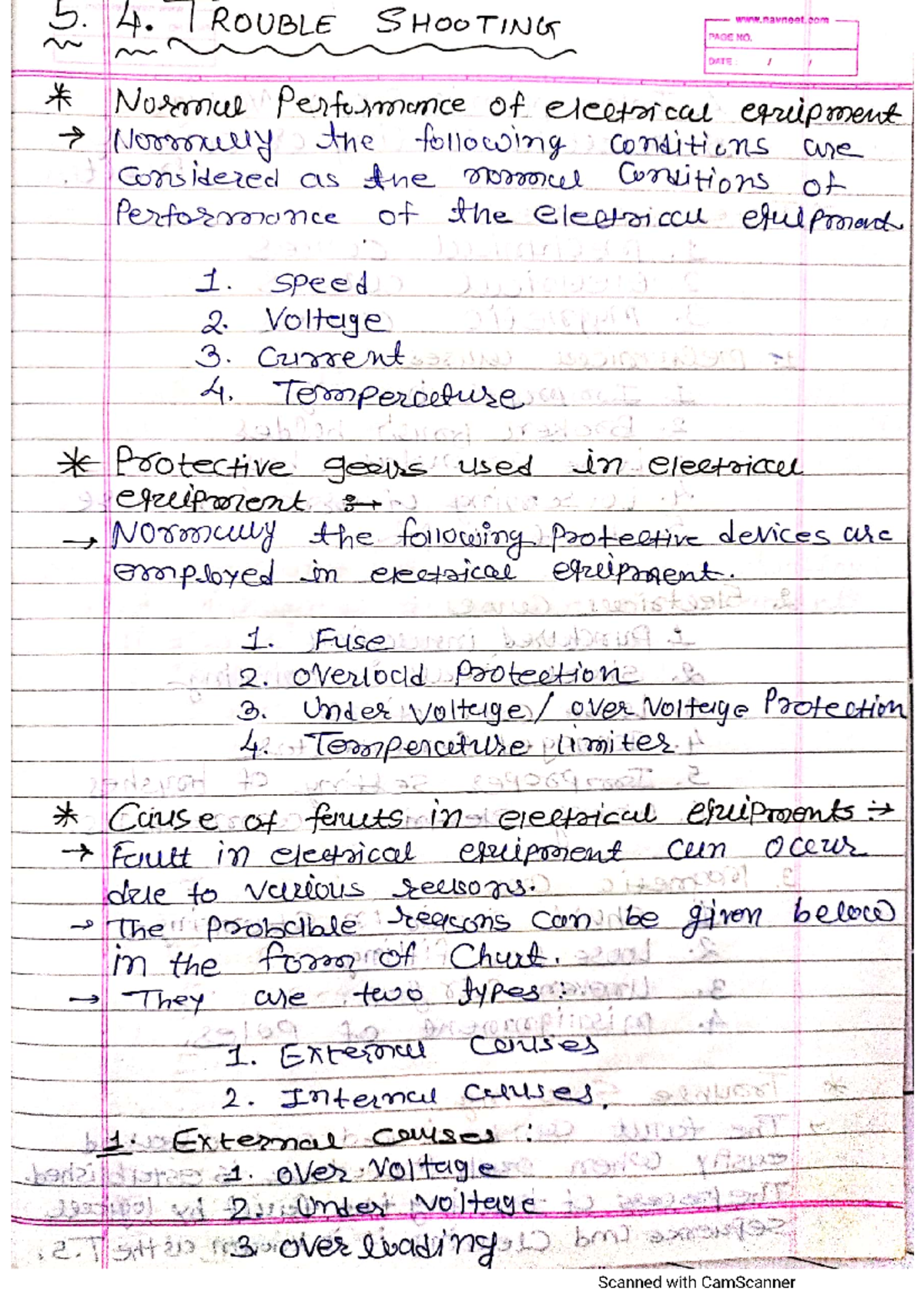 ICM Unit 5 Troubleshooting Notes - Electrical Equipment Faults - Studocu