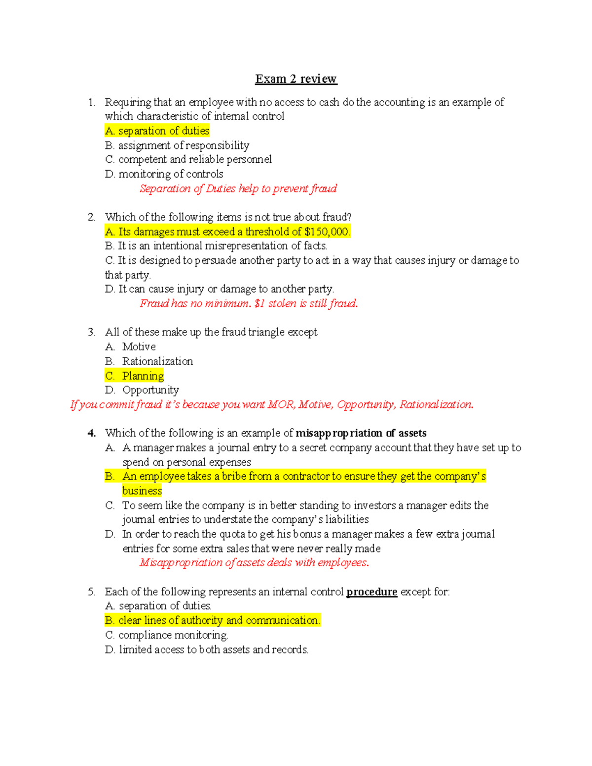 ACCT 301: Exam 2 Review Key and Study Guide for Success - Studocu