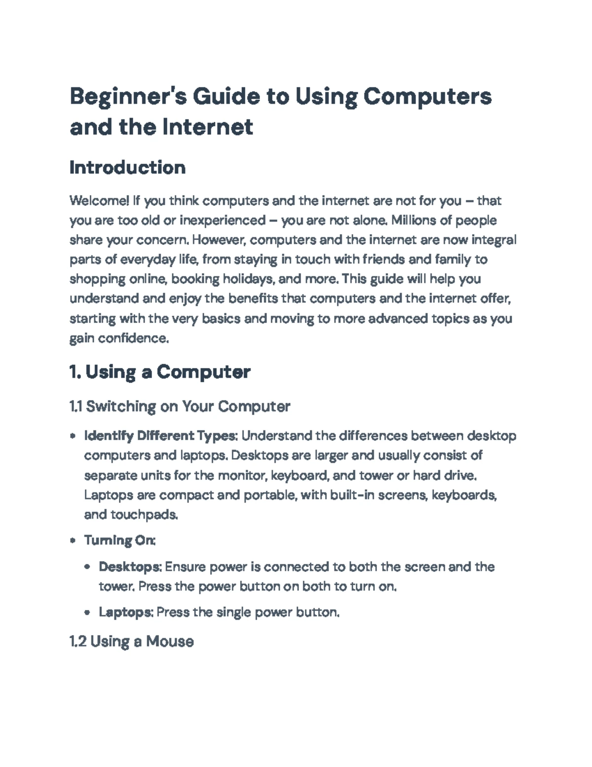 A Guide to Using Computers: Essential Skills for Beginners - In ...