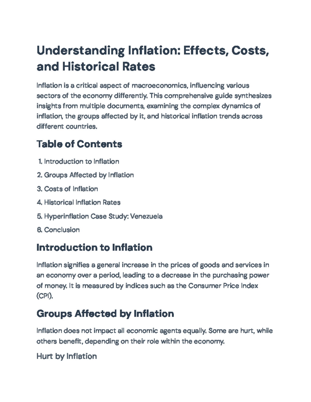 Understanding Inflation: Effects, Costs, and Historical Trends ...