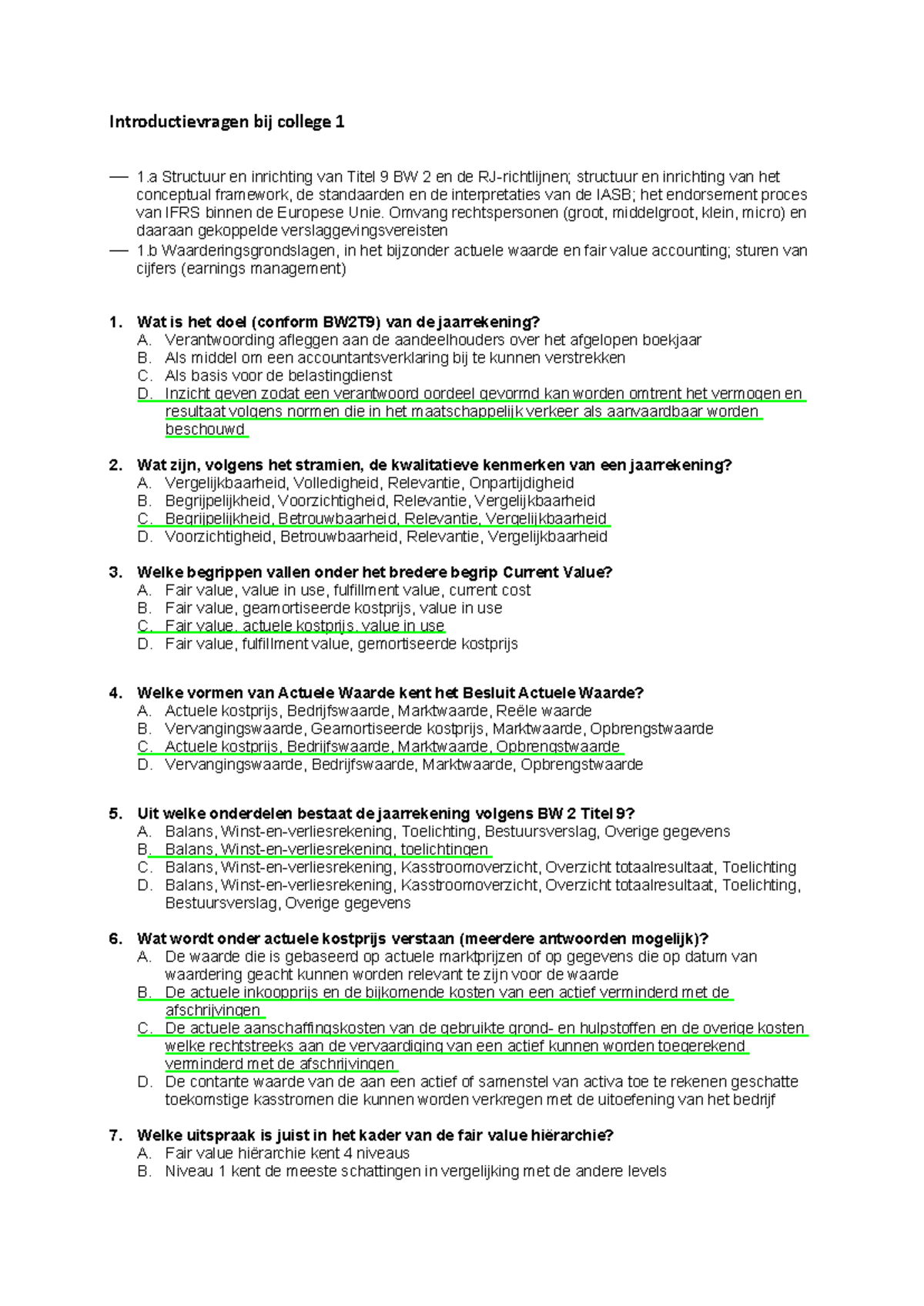 Uitwerking Casuïstiek IVA: IFRS versus NL GAAP Analyse - Studeersnel