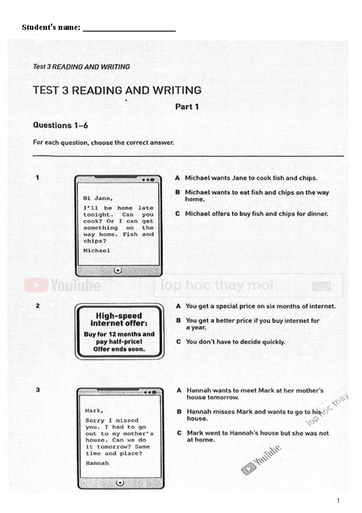 S7U2 - Test 3 Reading and Writing Questions and Answers - Studocu