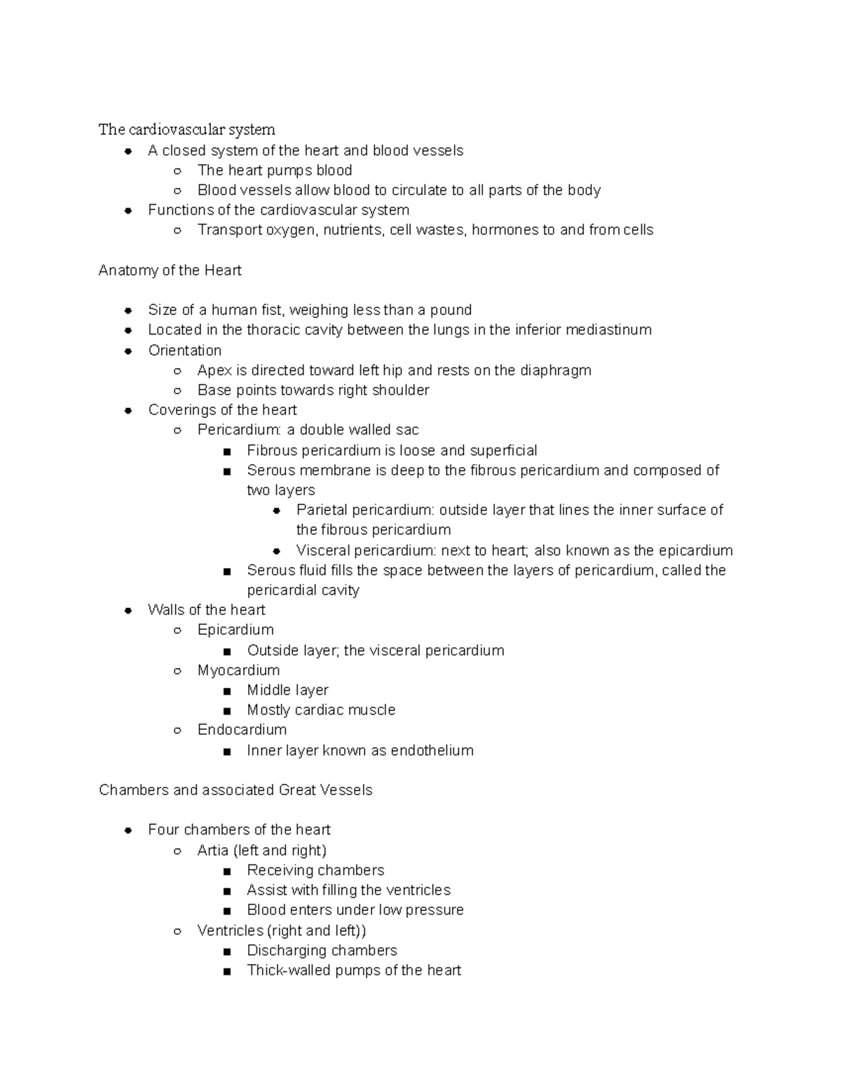 Cardiovascular System: Comprehensive Study Guide for BIO 101 Final Exam ...
