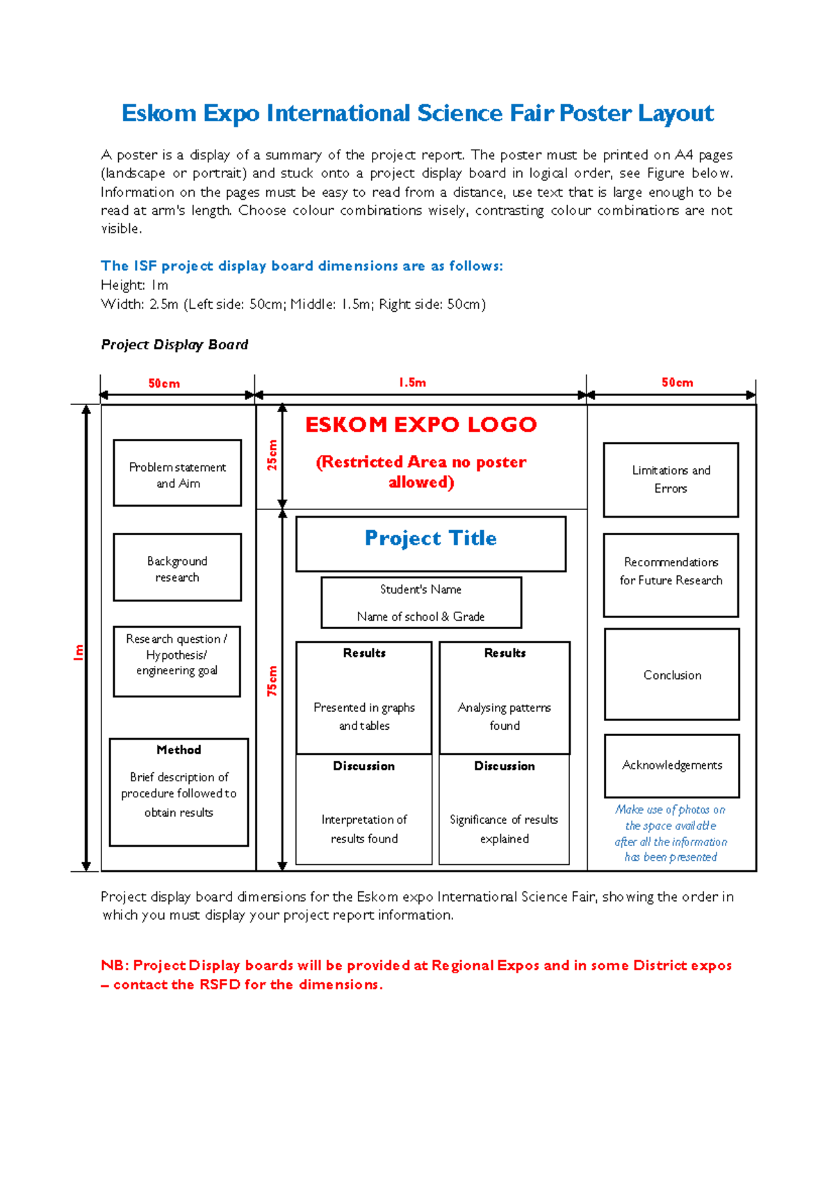Eskom Expo ISF Poster Layout Guidelines and Best Practices - Studocu