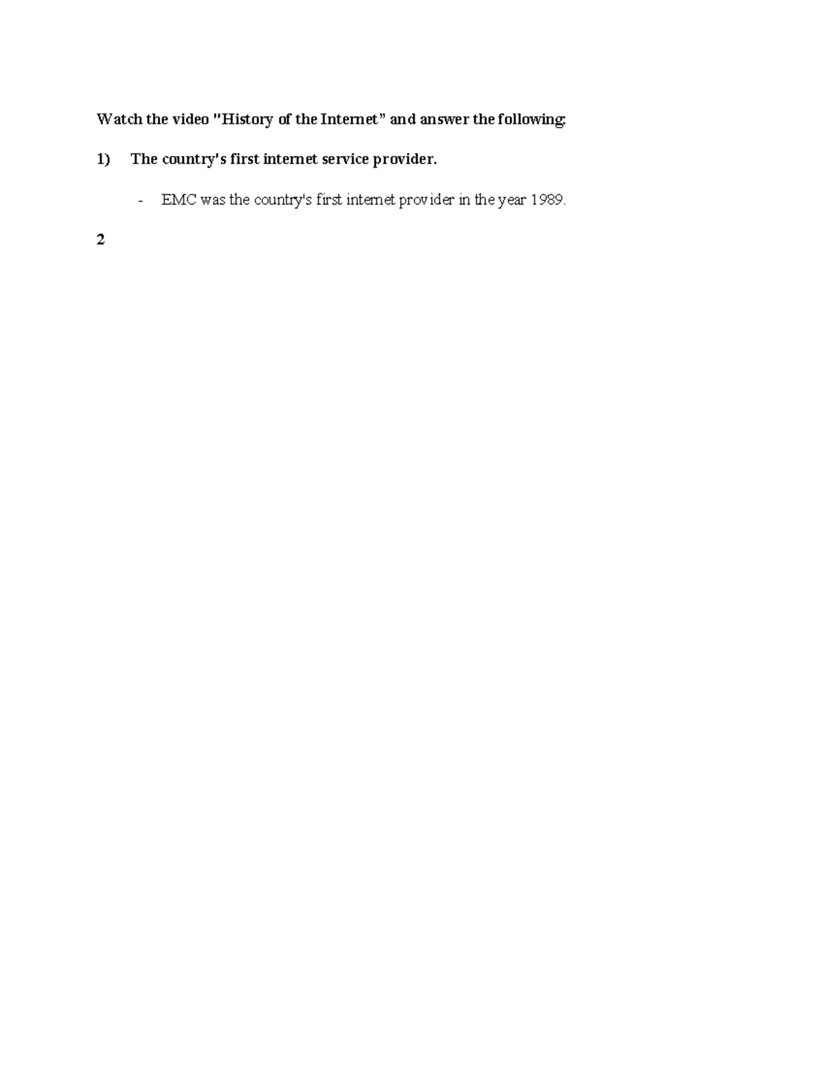 Activity 1aishcuydbvu - Information Technology - Watch the video ...