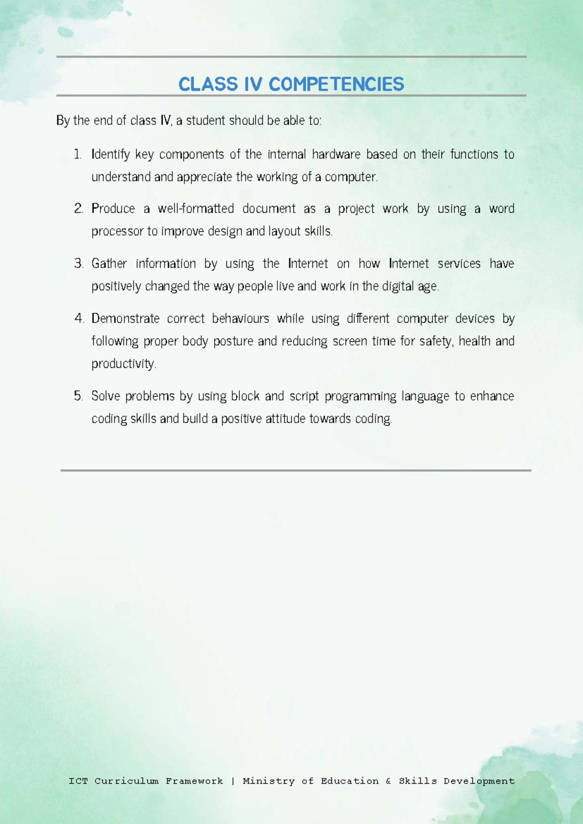 Class IV Competencies - BSIT Curriculum Overview - Studocu