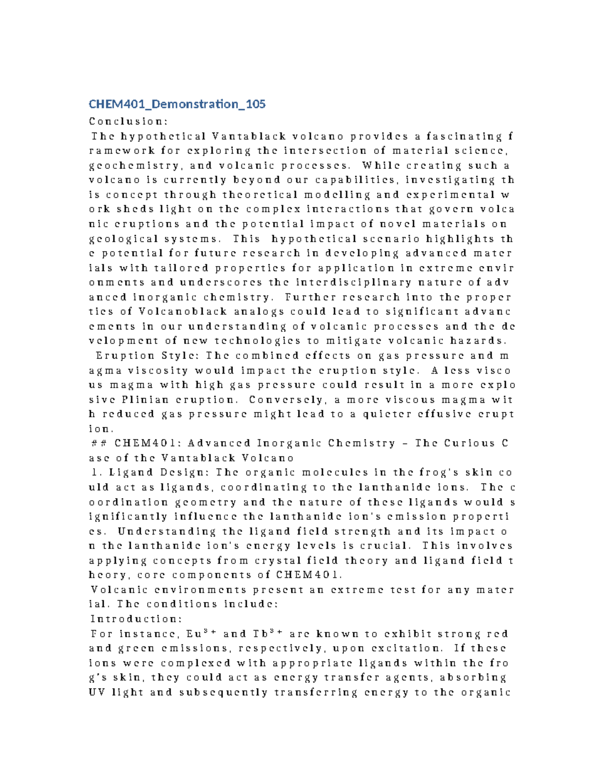 CHEM401 Demonstration 105 CHEM401_Demonstration_ C o n c l u s i o n — free download